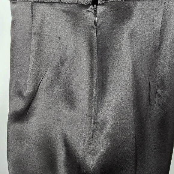 Michelle Mason Wide-Neck Faux Wrap Mini Dress In Black 100% Silk Deep V Neck 6 - Picture 10 of 14